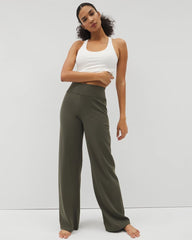 High-Waist Wide-Leg Pants - DARK GRAY OLIVE | Soma sale