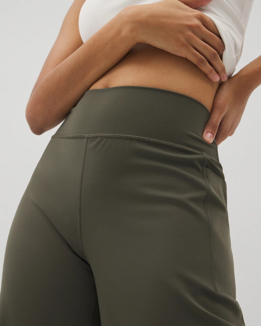 High-Waist Wide-Leg Pants - DARK GRAY OLIVE | Soma sale