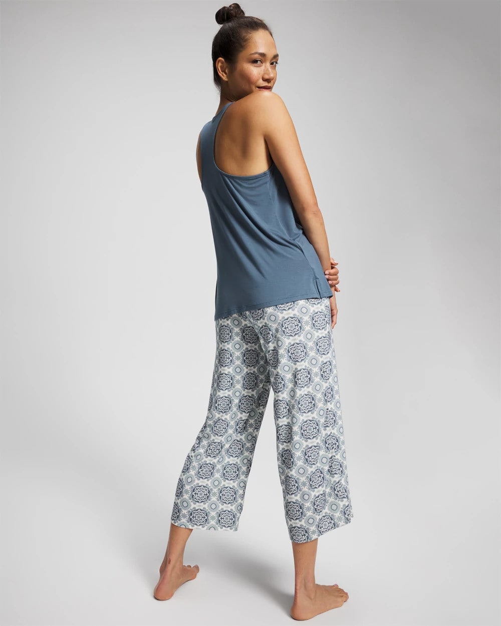 Tank + Crop Pants Pajama Set - HAVEN TILE MINI GREEN | Soma on sale