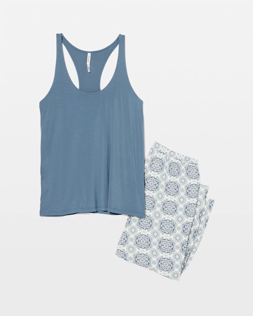 Tank + Crop Pants Pajama Set - HAVEN TILE MINI GREEN | Soma on sale