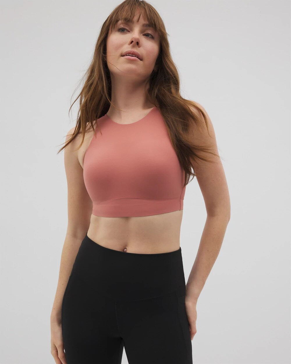 High-Neck Yoga Bra - CLAY ROSE | Soma discount
