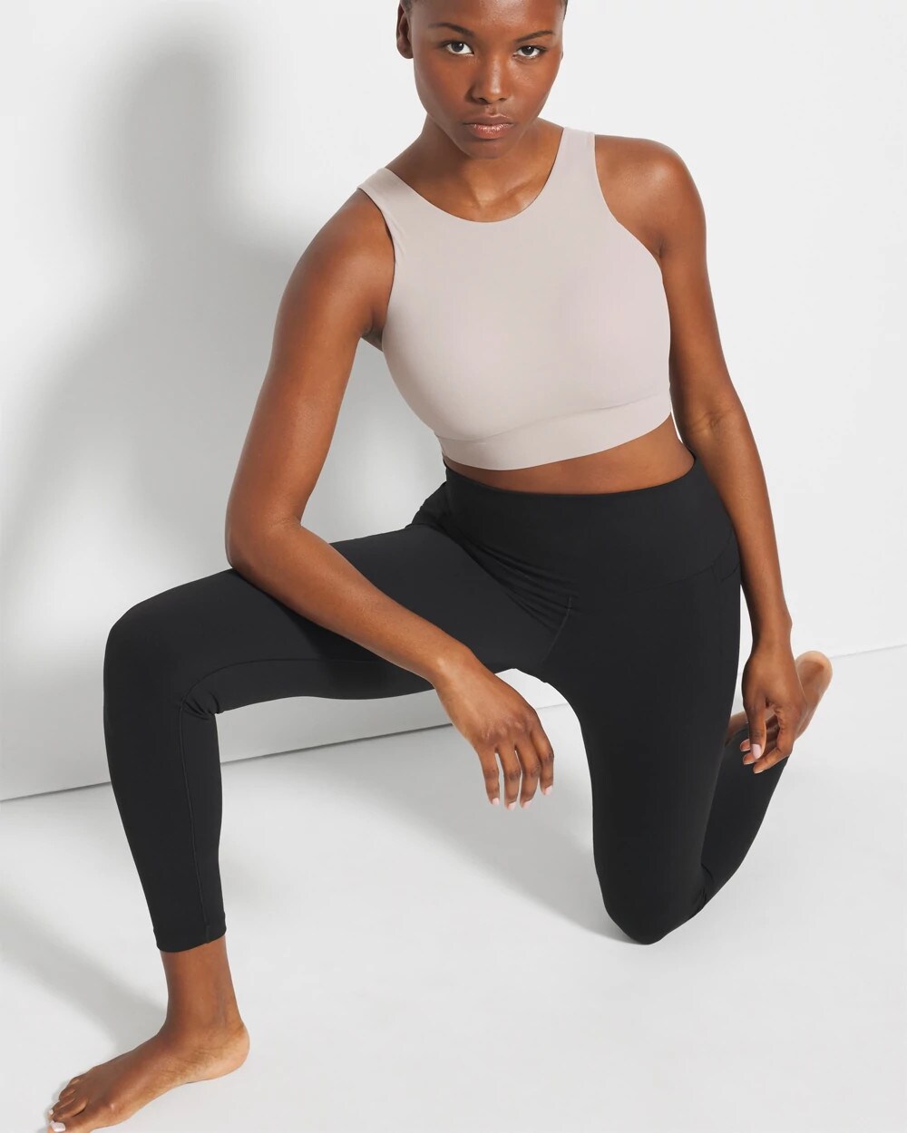 High-Neck Yoga Bra - SILVER TAUPE | Soma Online
