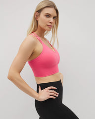 Longline Bra with Strappy Back - CAMELLIA ROSE | Soma for sale