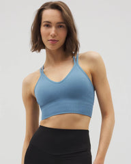 Longline Bra with Strappy Back - BLUE HEAVEN | Soma on sale