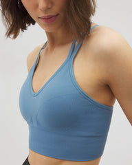Longline Bra with Strappy Back - BLUE HEAVEN | Soma on sale