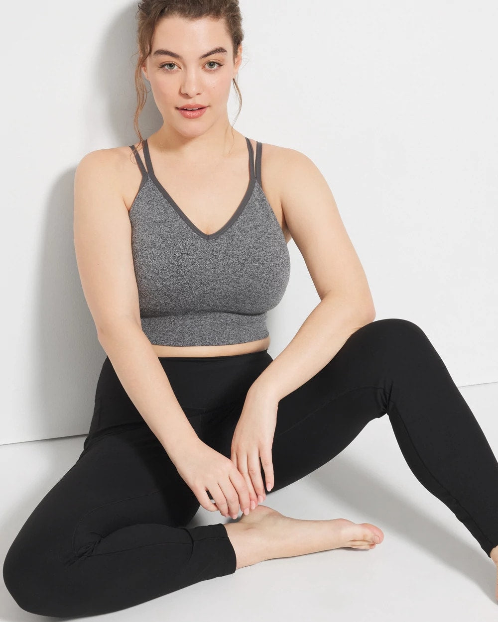 Soma Sport Longline Bra with Strappy Back - HEATHER OBSIDIAN | Soma sale