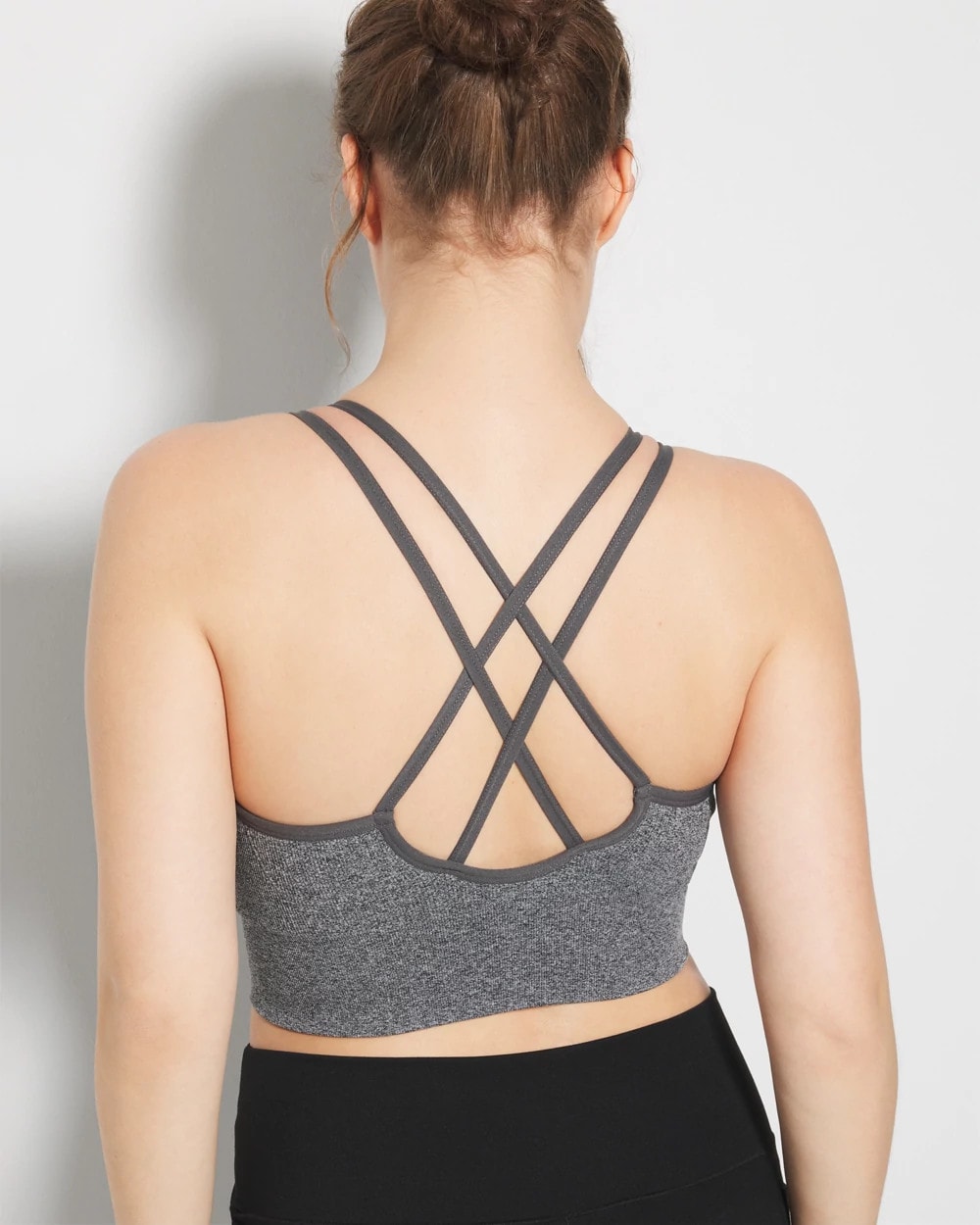 Soma Sport Longline Bra with Strappy Back - HEATHER OBSIDIAN | Soma sale
