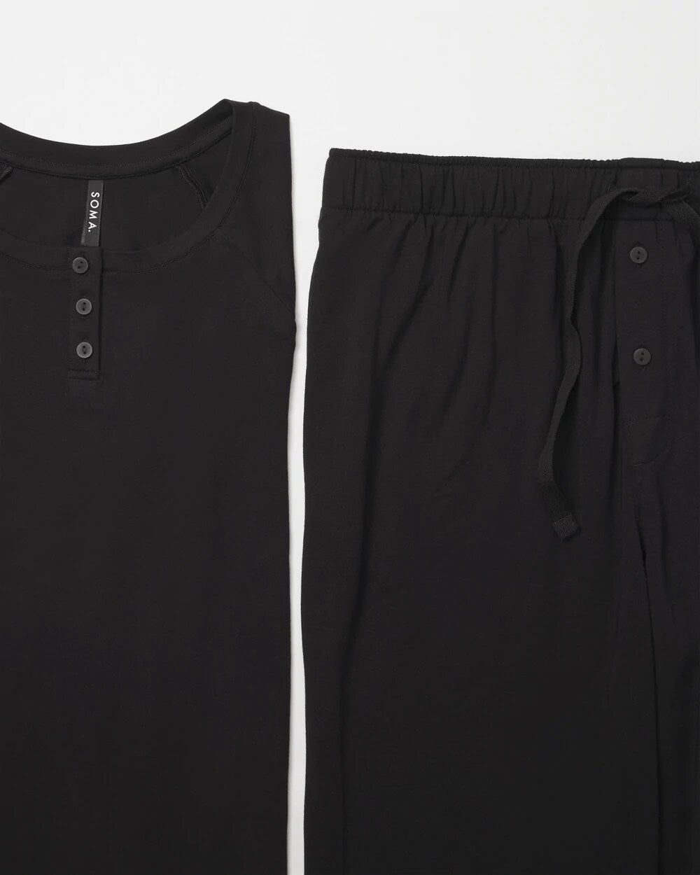 Men's Henley Pajama Top - BLACK | Soma discount