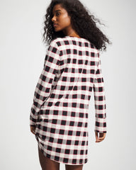 Long-Sleeve Sleepshirt - DREAMSCAPE PLAID BLACK | Soma near me