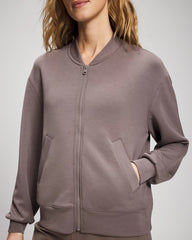 Modern Modal Bomber Jacket - DARK TAUPE | Soma sale