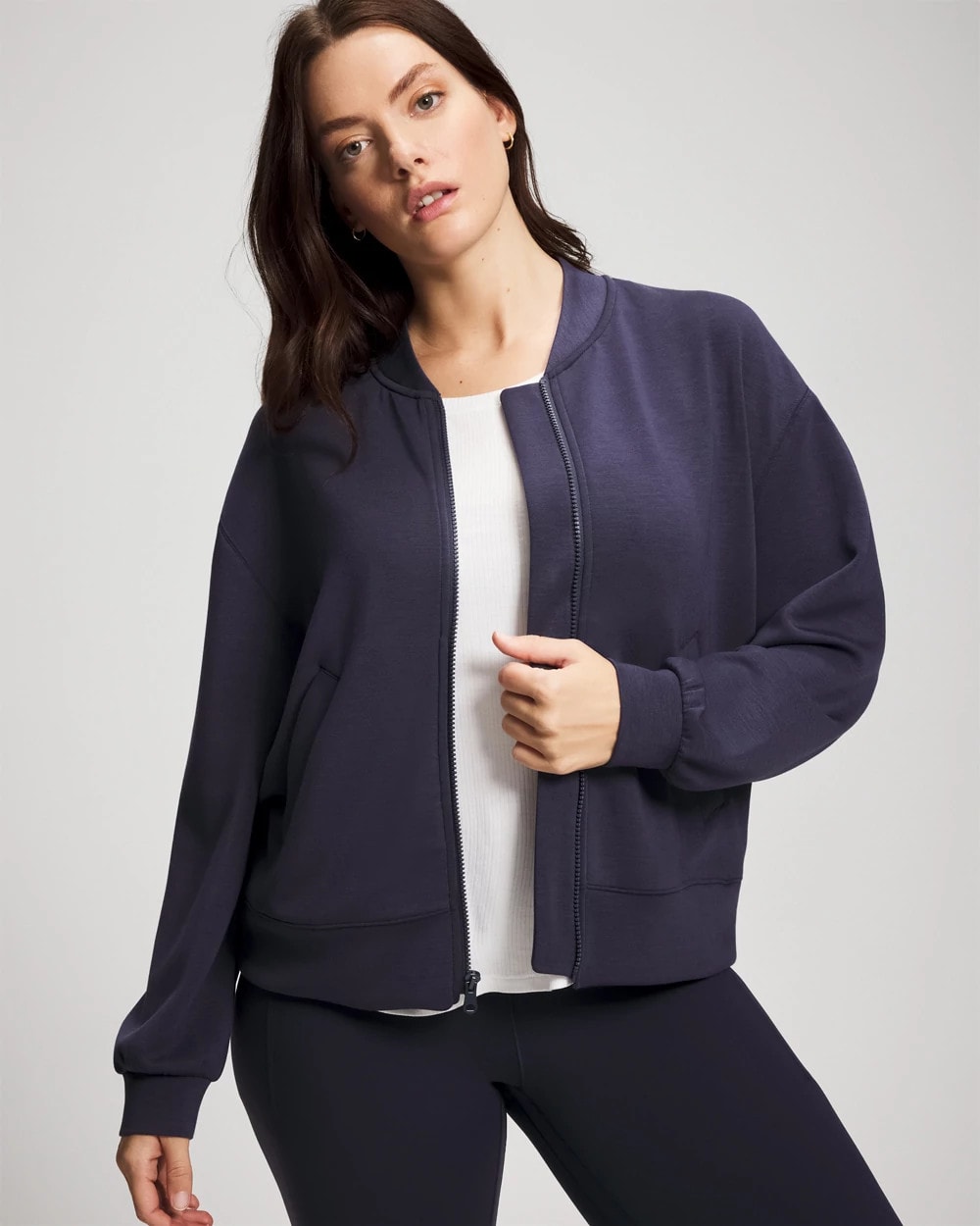 Modern Modal Bomber Jacket - DEEP INDIGO | Soma discount
