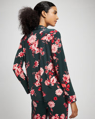 Cool Nights Long Sleeve Notch Collar with Piped Placket Pajama Top - COTTAGE FLORAL GREEN | Soma Online