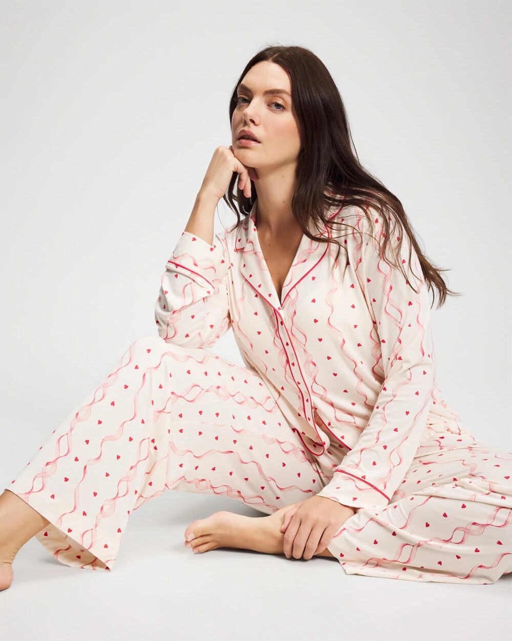 Printed Pajama Pants - COQUETTE VALENTINE CHAMP | Soma for sale