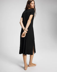 Short Sleeve Long Sleepshirt - BLACK | Soma outlet