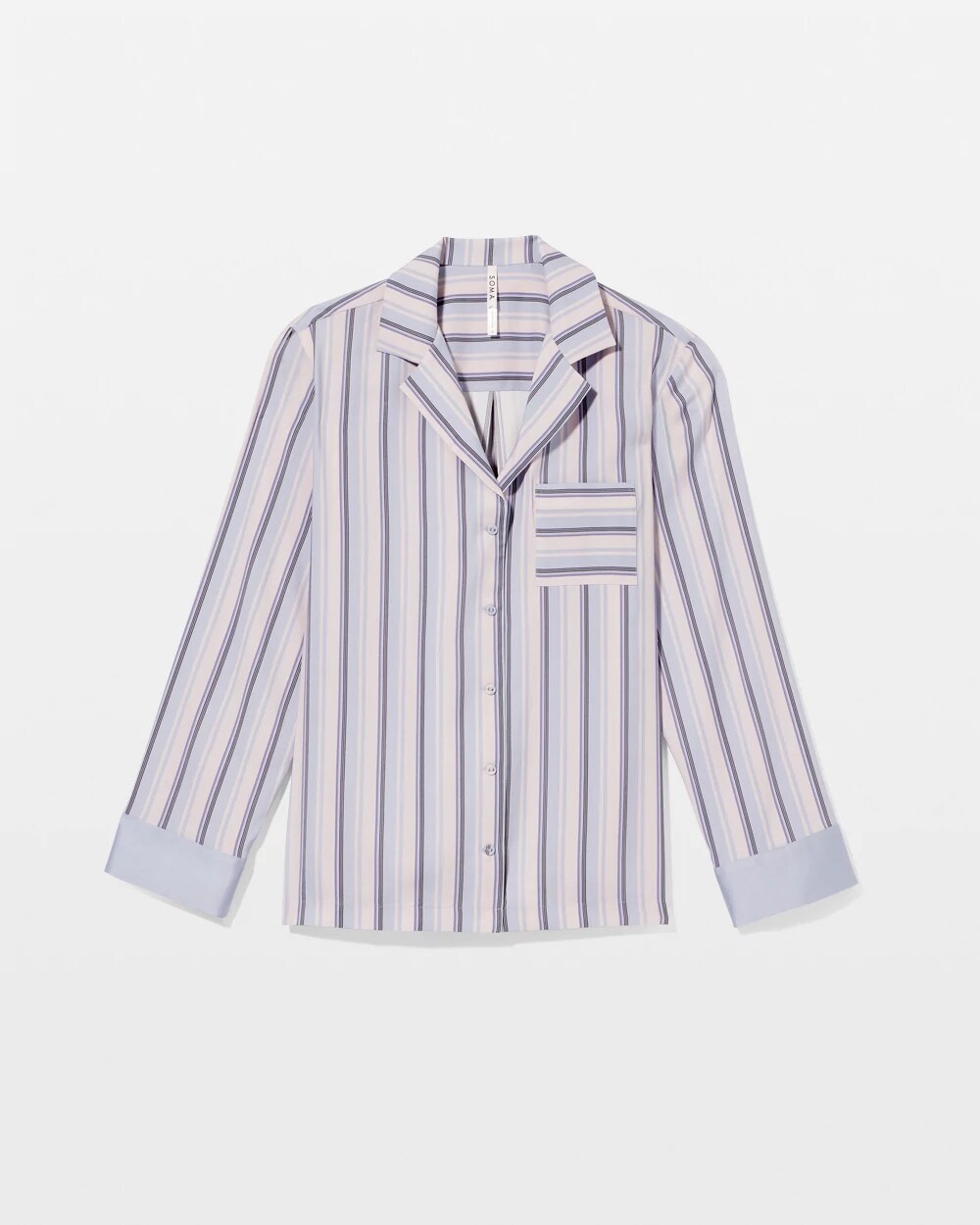 Long-Sleeve Notch Collar - RELAX STRIPE BLUE OPAL | Soma near me