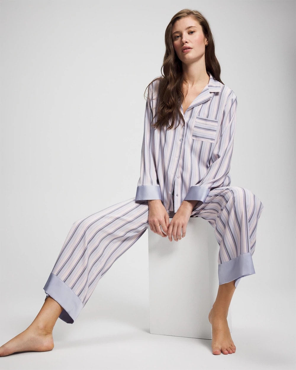 Pajama Pants - RELAX STRIPE BLUE OPAL | Soma for sale