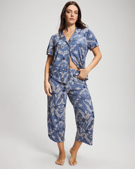 Piped Crop Pajama Pants - BOTANICAL TILE SUNDOWN | Soma sale