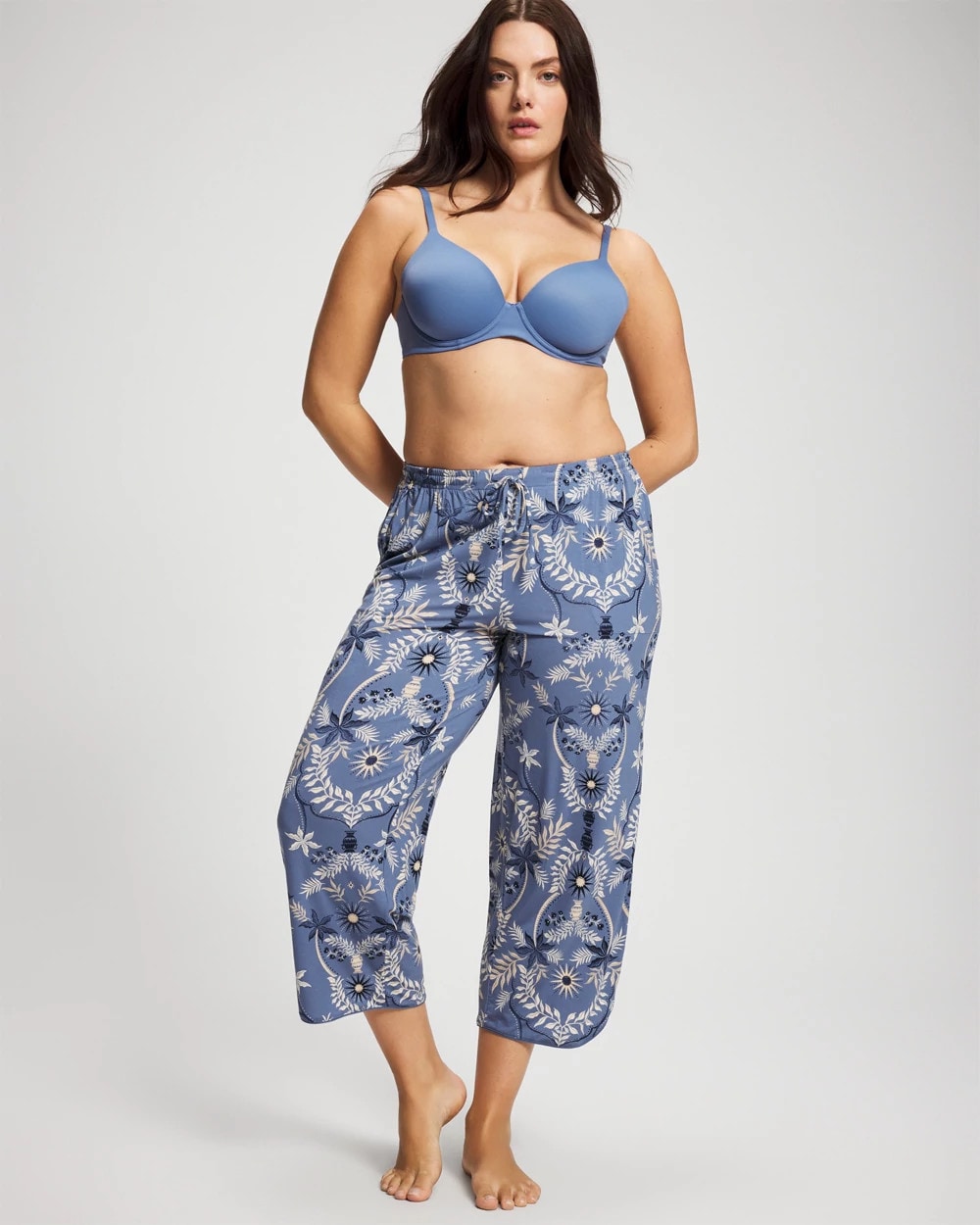 Piped Crop Pajama Pants - BOTANICAL TILE SUNDOWN | Soma sale