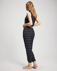 Banded Ankle Pajama Pant - BOHO STRIPE NAVY | Soma sale