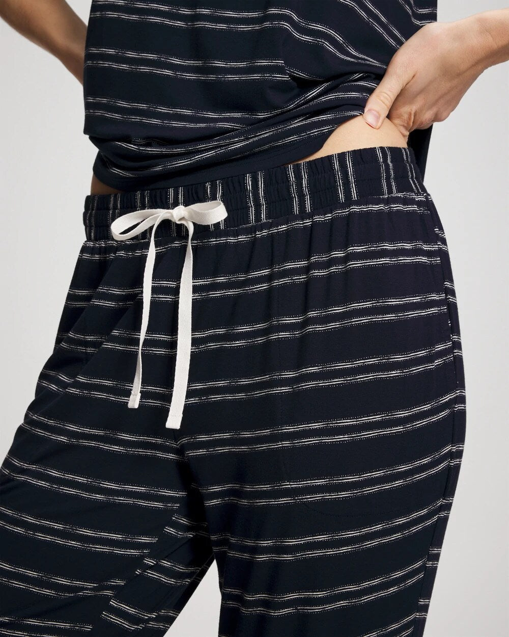 Banded Ankle Pajama Pant - BOHO STRIPE NAVY | Soma sale