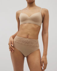 Vanishing Edge Microfiber Modern Brief Panty with Lace - WARM AMBER | Soma on sale