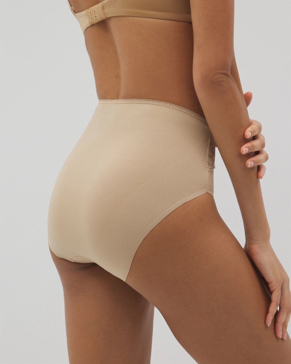 Vanishing Edge Microfiber Modern Brief Panty with Lace - WARM AMBER | Soma on sale