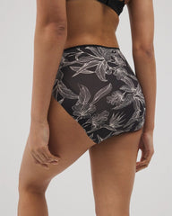 Vanishing Edge Microfiber Modern Brief Panty with Lace - PLUMERIA BLOOMS BLK CH | Soma outlet