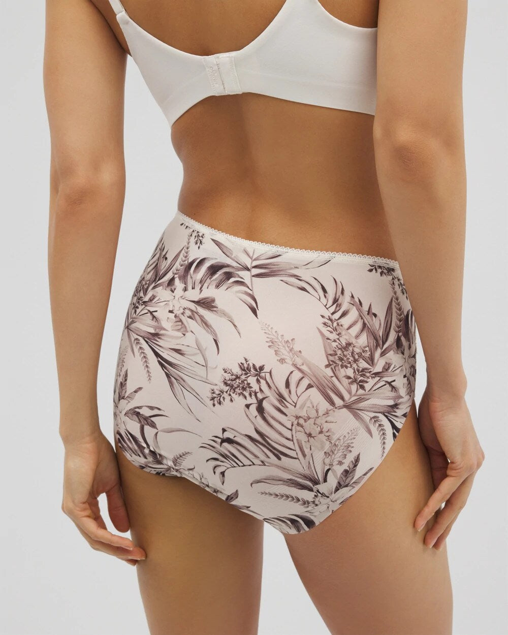 Vanishing Edge Microfiber Modern Brief Panty with Lace - PALM PERFECT M CHAMPAGNE | Soma near me