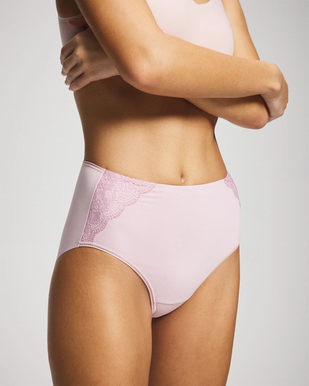 Tummy Modern Brief Panty with Lace - AMETHYST BLUSH | Soma Online