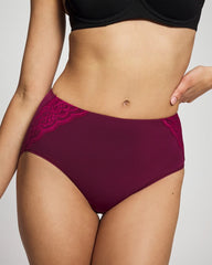 Tummy Modern Brief Panty with Lace - POMEGRANATE WINE | Soma for sale