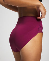 Tummy High-Waist Brief Panty with Lace - POMEGRANATE WINE | Soma outlet