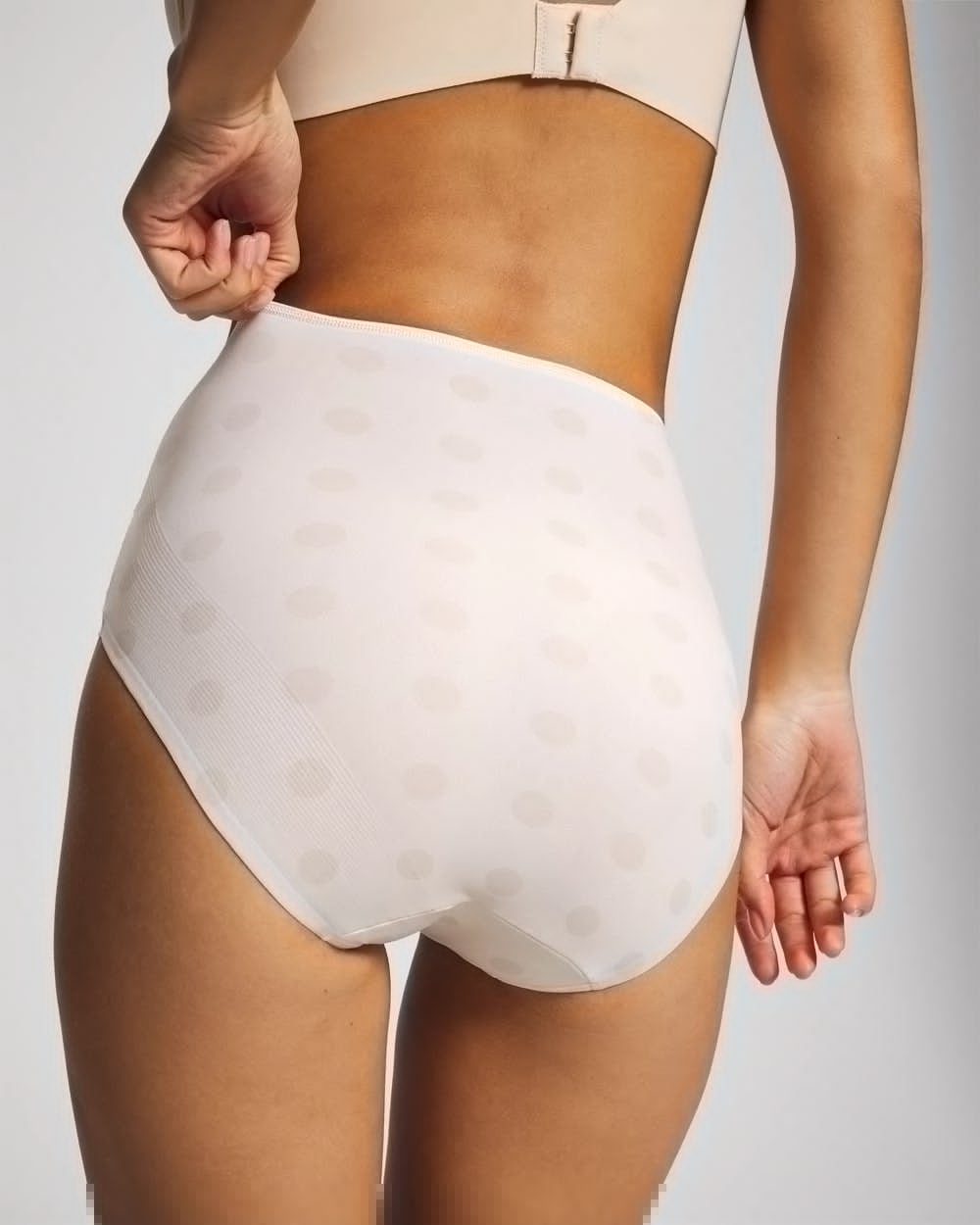 Tummy High-Waist Brief Panty with Lace - DRAMA DOTS CHAMPAGNE | Soma for sale