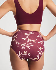 Tummy High-Waist Brief Panty with Lace - LUXURIOUS LEAVES M PLUM | Soma discount