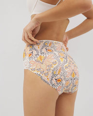 Tummy High-Waist Brief Panty with Lace - VINE PAISLEY CHAMPAGNE M | Soma on sale