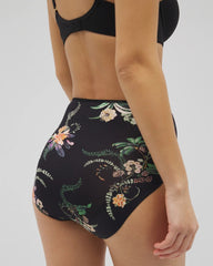 Tummy High-Waist Brief Panty with Lace - PARADISE PLUMES D M BLACK | Soma on sale