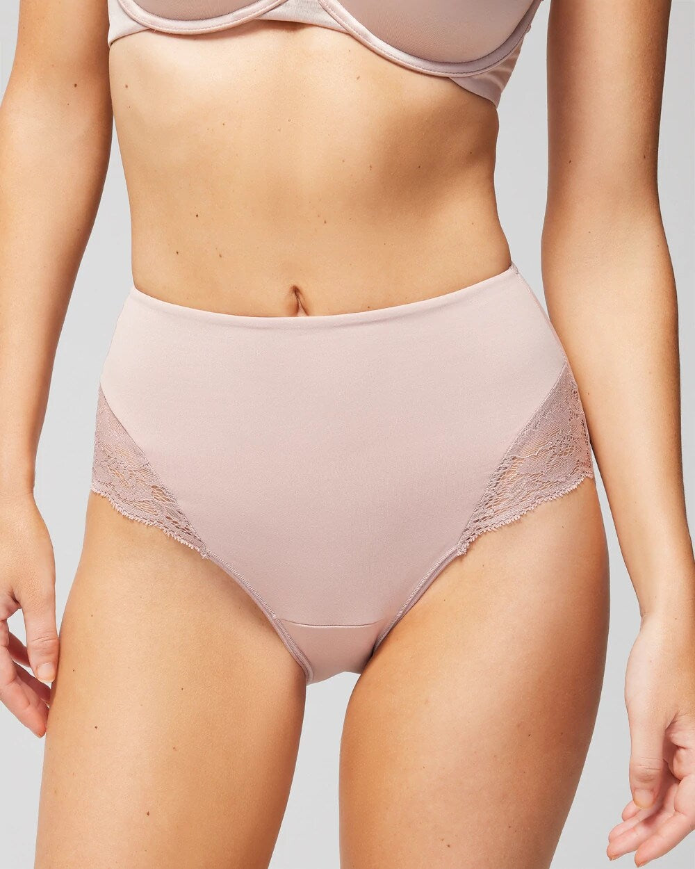 High-Waist Brief Panty with Lace - ADOBE ROSE | Soma sale