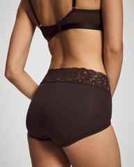 Brief Panty with Super Soft Signature Lace - CHOC PLUM W DTM FOIL | Soma Online