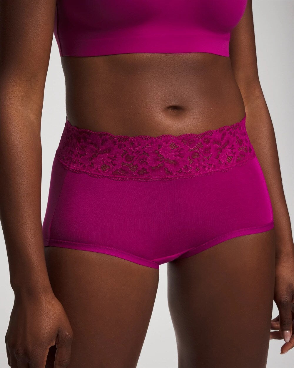 Brief Panty with Super Soft Signature Lace - MAGENTA ORCHID | Soma outlet