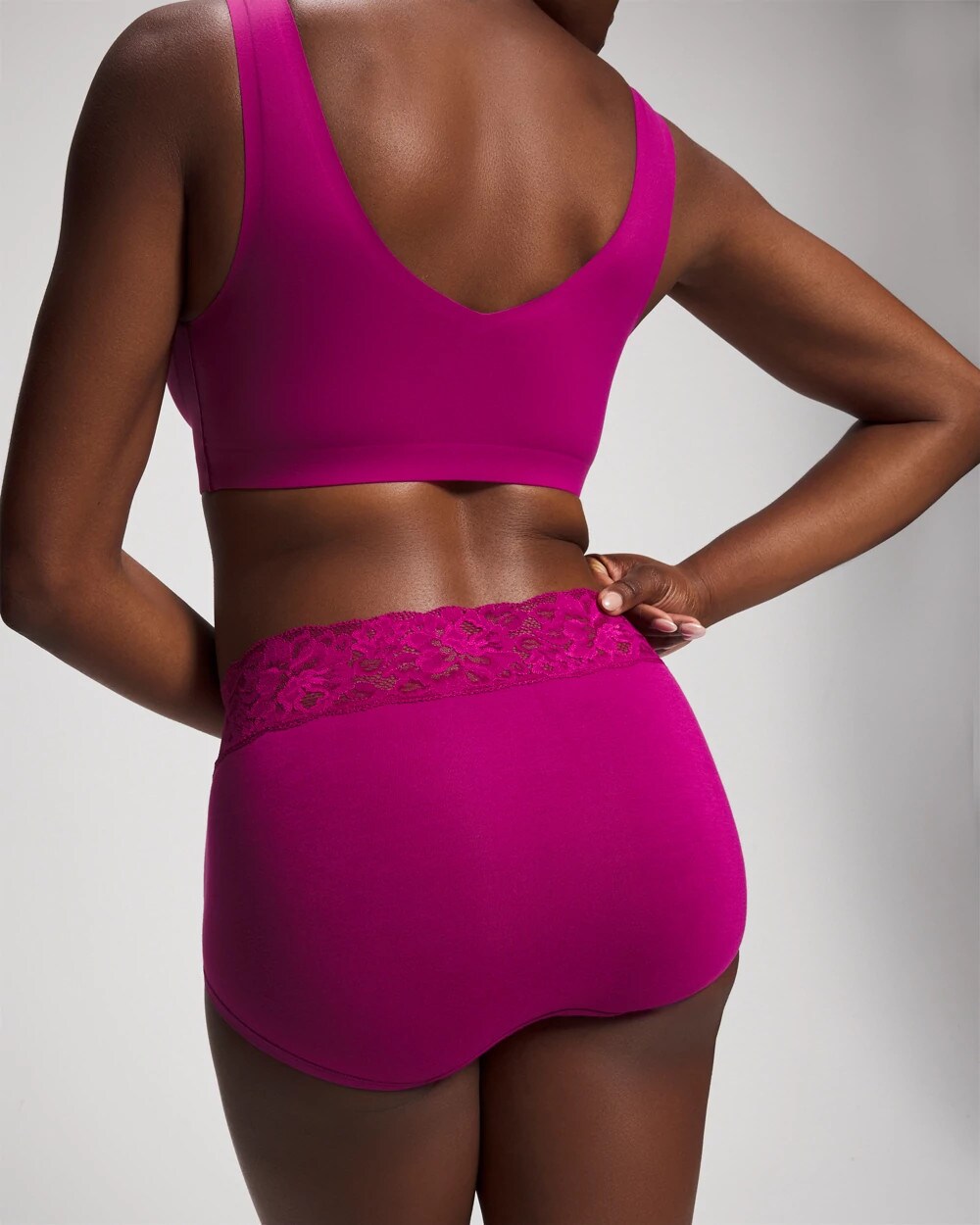 Brief Panty with Super Soft Signature Lace - MAGENTA ORCHID | Soma outlet