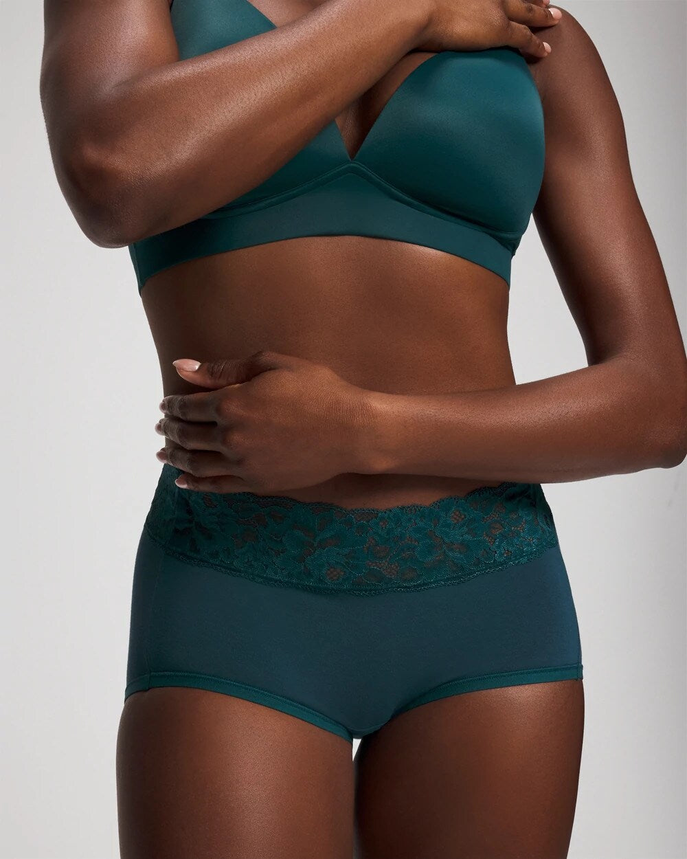 Brief Panty with Super Soft Signature Lace - DEEP TEAL W/ DTM FOIL | Soma near me