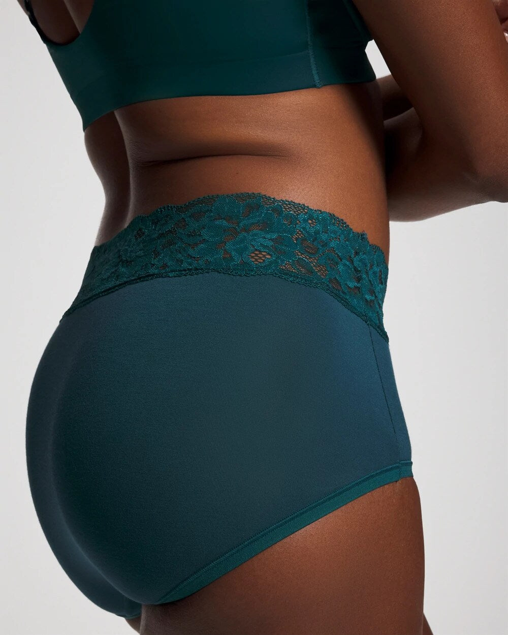 Brief Panty with Super Soft Signature Lace - DEEP TEAL W/ DTM FOIL | Soma near me