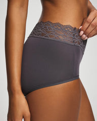Brief Panty with Enchanting Lace - GRAY INK | Soma outlet
