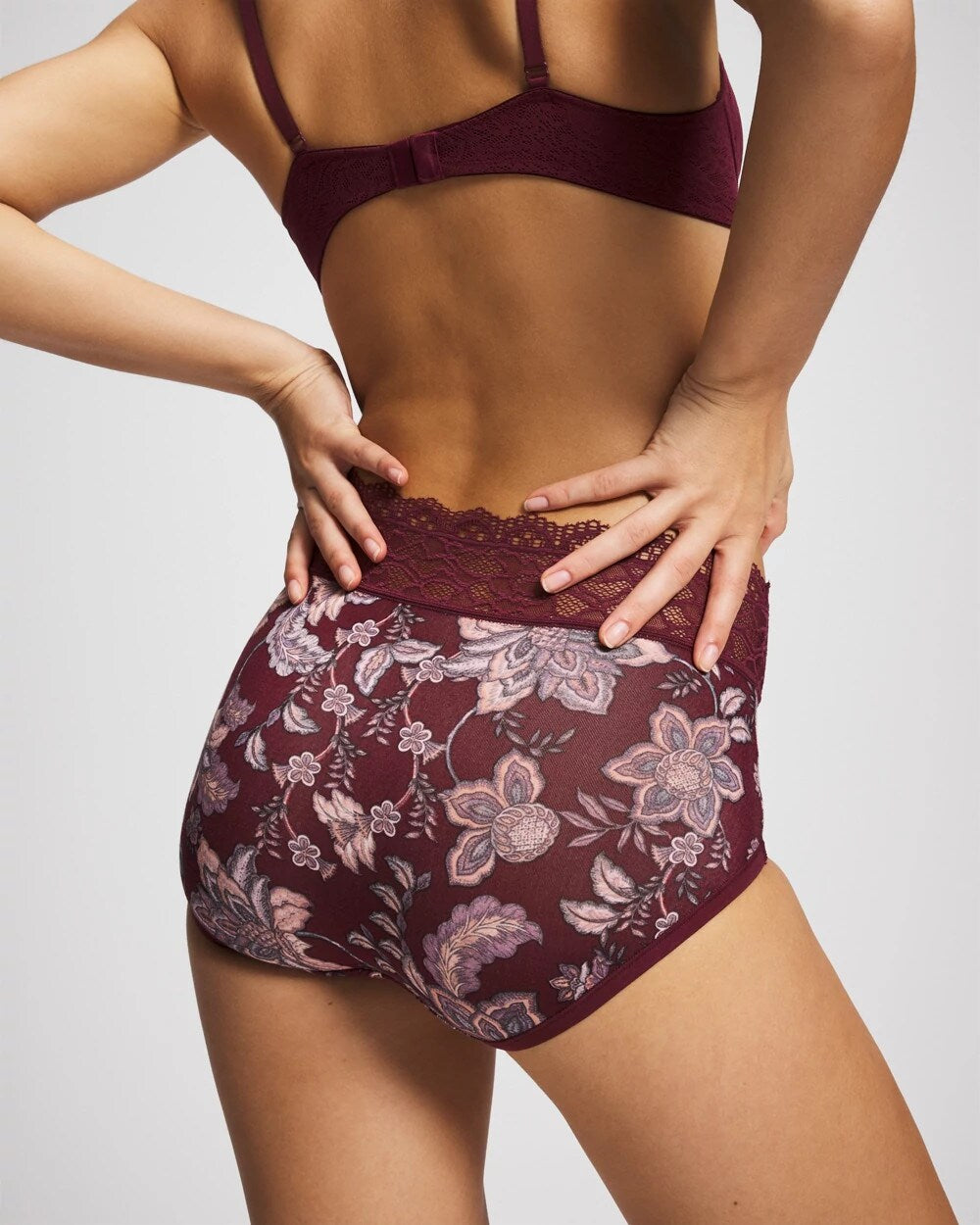 Brief Panty with Enchanting Lace - PAISLEY SPLENDOR M PLUM | Soma for sale