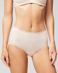 Cotton Brief Panty with Lace Trim - PALE SAND | Soma for sale