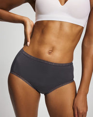 Cotton Brief Panty with Lace Trim - GRAY INK | Soma discount