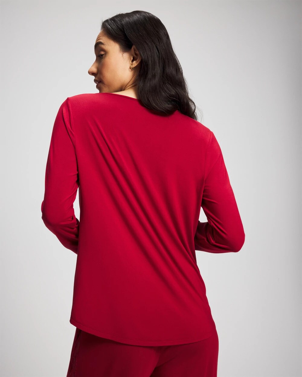 Lace Long Sleeve Pajama Top - PAINT THE TOWN RED | Soma discount