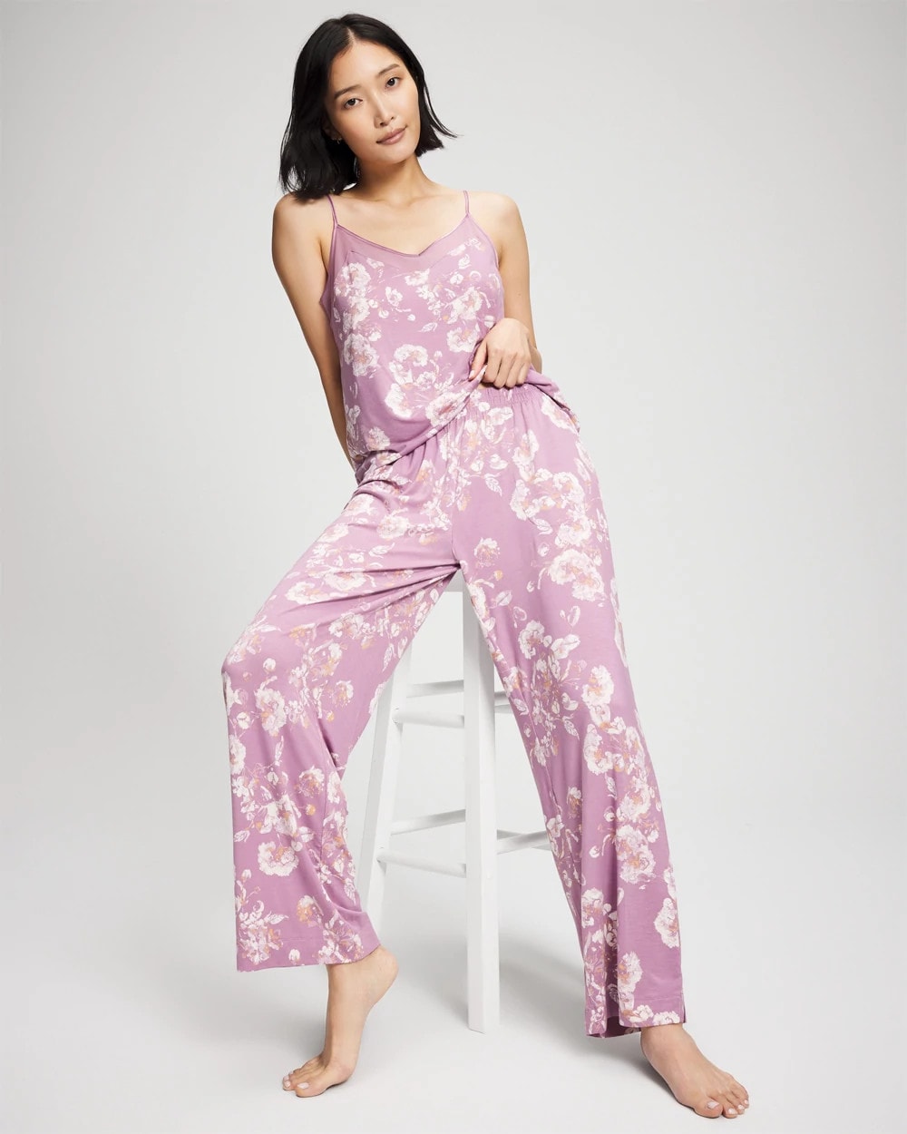 Printed Pajama Pant - FLORA SHIMMER LILAC | Soma for sale