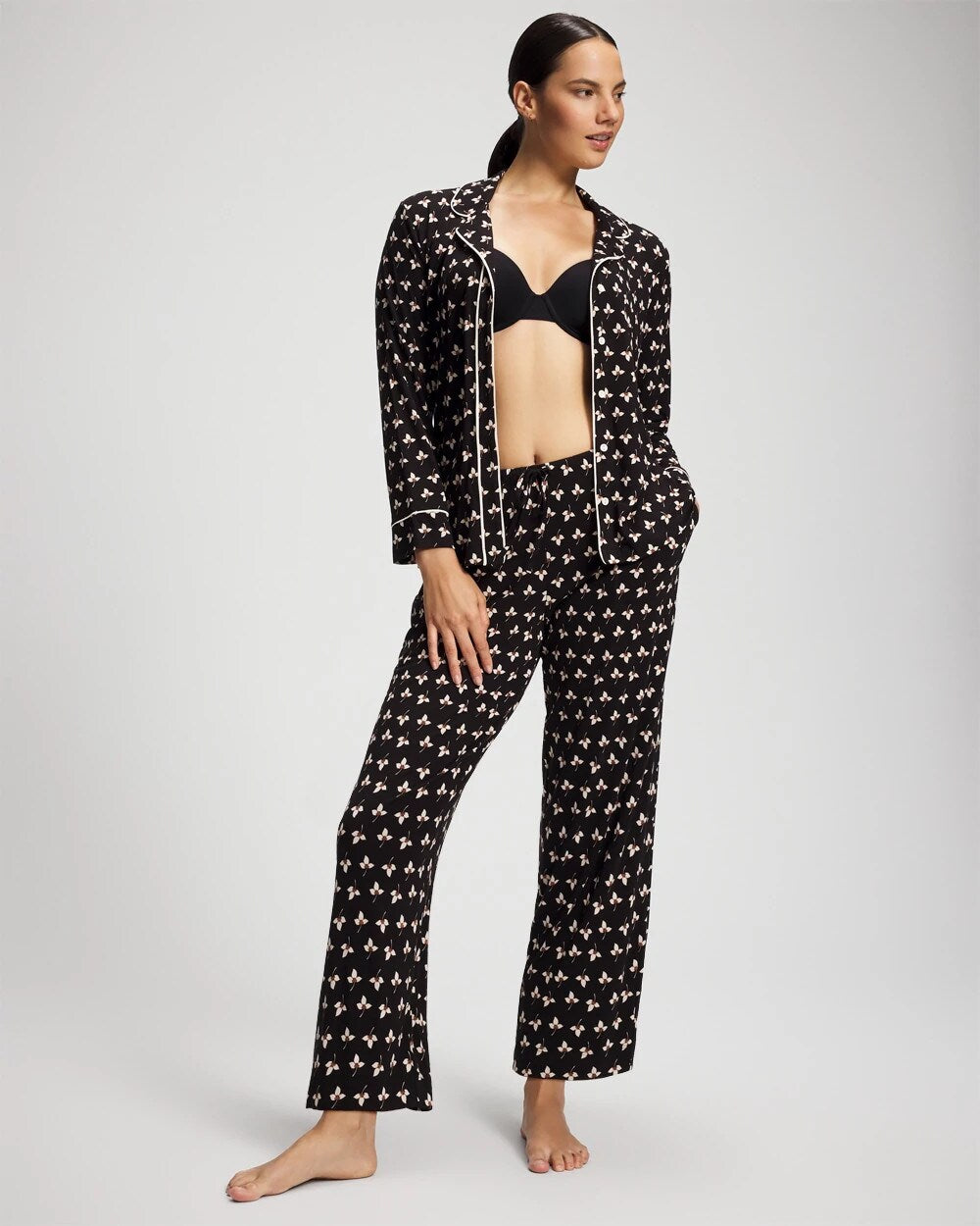 Ankle Pajama Pant - PEACEFUL PETALS BLACK | Soma on sale