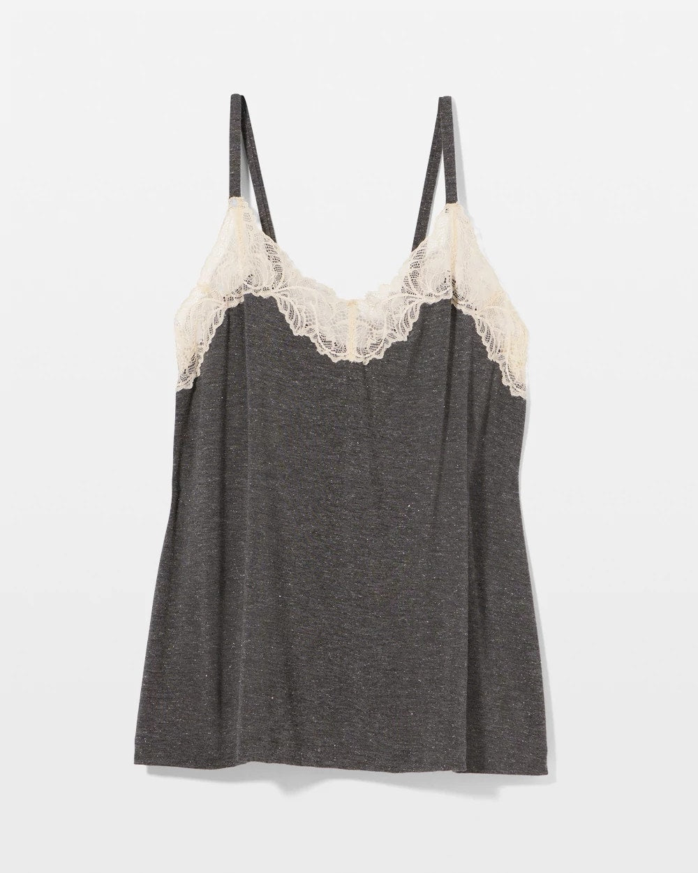 Lace Trim Camisole - CHARCOAL HEATHER W/ SHINE | Soma sale