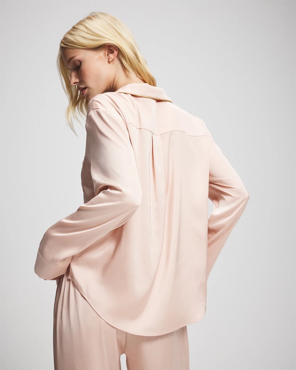 Long Sleeve Notch Collar Pajama Top - CAMEO ROSE | Soma on sale